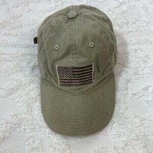PORT AUTHORITY American Flag Baseball Cap Hat Men's SzOS Green StreetWear Sporty